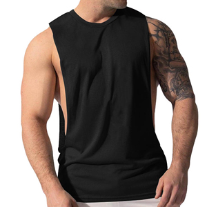Camiseta sin mangas para hombre, transpirable, mezcla de algodón, para gimnasio, ropa deportiva personalizada, proveedor de producción a granel OEM ODM - Product Image 4