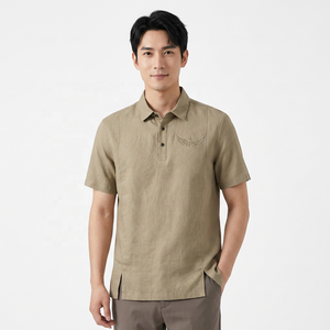 Polo à manches courtes pour homme, couleur unie, logo brodé, vêtement décontracté, tissu respirant, coupe classique - Product Image 4