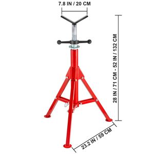 Soporte de tubo en V, altura ajustable de 28 a 52 pulgadas, plegable y portátil, capacidad de 2500 lb, abrazaderas para tubos de 1/2 a 12 pulgadas - Product Image 6