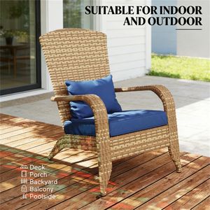Silla de terraza y jardín azul oscuro con respaldo - Product Image 2