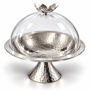 Plateau à chocolat rond en or de haute qualité avec dôme en verre pour restaurants, hôtels, mariages et événements, tailles et couleurs personnalisées disponibles - Product Image 4