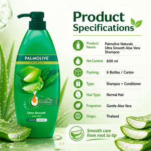 Palmolive Naturals Ultra Smooth Aloe Vera <b>Shampoo</b> 600ml | 2-in-1 Helps strengthen hair - Product Image 3