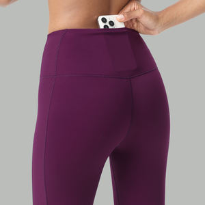 กางเกงโยคะแห้งเร็วเอวสูงผ้าถักเนื้อผ้าริบมีกระเป๋าซ่อนสำหรับเล่นกีฬาฟิตเนสวิ่ง - Product Image 3