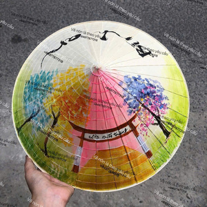 Chapeau vietnamien en calebasse naturelle sculptée de haute qualité et unique |   Décoration murale écologique, artisanat et accessoire de photographie - Product Image 6