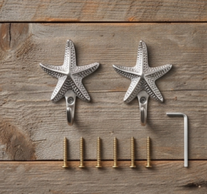Premium Star Shape Metal Wall <b>Hook</b> With Silver Finish For Clothing Storage Novelty Design Drill Installation Stylish Home Decor - Product Image 6