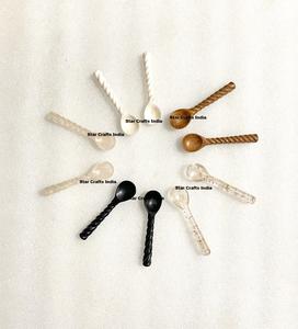 Cuillères en bois écologiques multi-usages, pièces uniques, ensemble de cuillères doseuses en bois bio pour sel et sucre - Product Image 2