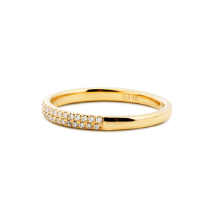 Ensemble de mariage vintage en diamant de laboratoire taille ancienne européenne, bague de fiançailles sertie clos OEC avec demi-bague éternité pavée, certifié IGI - Product Image 6