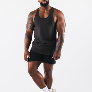Custom Manufacturer Blank Fitness Sports Muscle Round Neck Loose 100% Cotton Men's Tank Tops for Summer <b>Vest</b> Sleeveless T-Shirt - Product Image 2