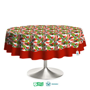 Decorative 100% Cotton Woven Modern <b>Table</b> <b>Cover</b> Floral Printed Pattern Soft <b>Waterproof</b> Oilproof for Dining Kitchen <b>Table</b> Use - Product Image 2