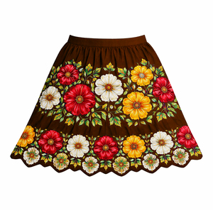 Women's Boho Hippie Embroidered Short with Drawstring Hawaiian Style Traditional Belly Dance Workwear - Product Image 4