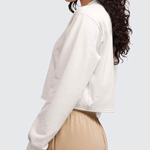 Sudadera corta de manga larga para invierno, cuello redondo, sudadera corta de alta calidad para mujer - Product Image 4