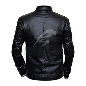 Veste de moto en cuir décontractée pour homme - Véritable cuir d'agneau doux au toucher, imperméable, réversible, épais, manteau d'hiver - Texpeed - Product Image 4