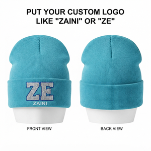 หมวกบีนนี่อะคริลิค ZAINI สำหรับผู้ใหญ่ 280 GSM ผ้าถักคอมพิวเตอร์แบบมีขอบ ให้ความอบอุ่น พร้อมโลโก้ปัก - Product Image 1