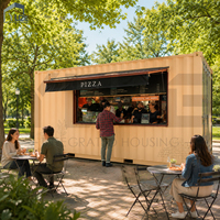 Kiosque de cuisine commercial préfabriqué au design professionnel avec fenêtres de service personnalisées et équipement de restauration complet