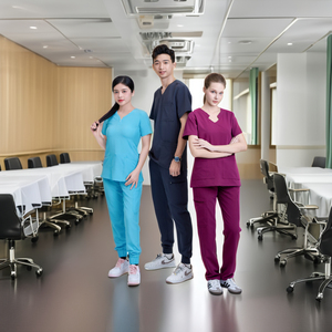 ชุดเสื้อพยาบาลแขนยาวขากว้างชุดแพทย์เสื้อคลุมสีขาวเครื่องแบบโรงพยาบาลกางเกงขัดคาร์โก้ FMF โรงงาน - Product Image 1