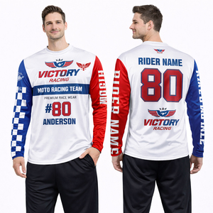 Maillot de motocross tout-terrain respirant personnalisé pour l'été, grande taille, manches longues, sublimation - Product Image 2