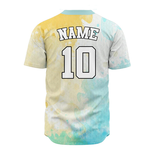 Camiseta de Béisbol Personalizada con Impresión Completa en Color Degradado, Unisex, Manga Corta, Absorbe la Humedad, Nombre del Equipo y Logotipo Frontal para Adultos - Product Image 4