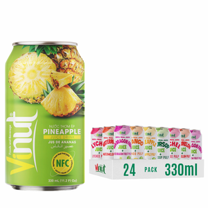 Piña 330ml Bebida de jugo VINUT 24 latas de cartón sin azúcar OEM ODM Etiqueta privada Muestra gratis Precio de fábrica Premium - Product Image 1