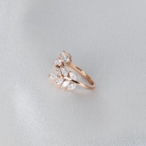 1.40ct Marquise Pear Lab Grown Diamond Leaf <b>Ring</b> 14K Yellow Gold Open <b>Adjustable</b> Vine Band Elegant <b>Ring</b> for Women Gift Jewelry - Product Image 6