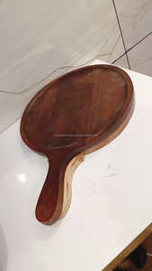 SANIYA HANDICRAFT Plateau de service en bois artisanal respectueux de l'environnement et du budget Plateau à pizza Assiettes en bois Pack Mom Dish Set Ins - Product Image 4