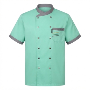 custom Double-Breasted Unisex Polyester/Cotton <b>Chiffon</b> Anti-static Chef Coat Restaurant Uniform Hotel Employees - Product Image 2
