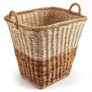 Natural Rustic Finish Seagrass <b>Basket</b> with Handles Durable & Over 5L Capacity for Kitchen & <b>Bathroom</b> Storage Interior Decoration - Product Image 5