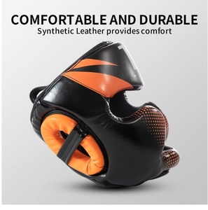 Casque de boxe, casque de combat MMA, casque d'entraînement de sparring et de kickboxing en cuir PU avec équipement de sécurité pour l'entraînement - Product Image 5