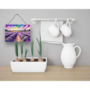 New English Lavender and Multicolor Aluminum Metal <b>Wall</b> Door Hanging <b>Prints</b> Kitchen Bar <b>Bathroom</b> Plaque for Home Decor 8HX12W - Product Image 3