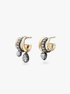 Diamond Multi-Shape Modern Statement <b>Hoop</b> <b>Earrings</b> Custom 14K 18K <b>Solid</b> Gold Heart Pear Round Lab Grown Everyday Wear Wholesale - Product Image 3