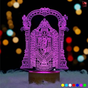 Lampe LED 3D Illusion Tirupati Balaji en Acrylique, Veilleuse Religieuse, Décoration d'Intérieur, Lampe de Table pour Temple et Salle de Prière - Vente en Gros - Product Image 6