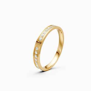 Bague Ronde Tendance en Diamant de Laboratoire pour Usage Quotidien, 0,14 Carat, en Or Jaune, Blanc et Rose 9K - Product Image 2