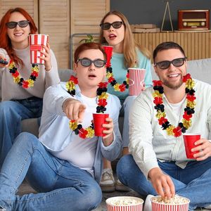 20 Pezzi Collane di Fiori in Seta Dorata Rossa e Nera per Foto Booth, Feste a Tema Tropicale Luau Hawaii - Product Image 6