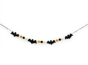 Guirnalda Colgante de Murciélagos de Lana para Halloween, 120 cm, Ecológica, Negra/Blanca/Naranja, para Decoración de Fiestas en Casa - Product Image 4