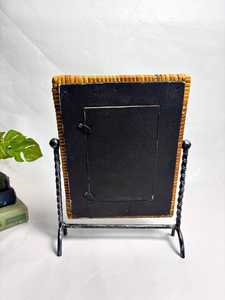 Premium Handmade Wicker <b>Picture</b> <b>Frame</b> Rustic Rattan Photo <b>Frame</b> With Metal Stand Wooden Border Decorative Home Accent - Product Image 6