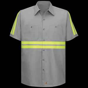 Chemise de travail réfléchissante à manches courtes, haute visibilité, uniforme de travail à manches courtes, chemise de travail en coton bicolore haute visibilité - Product Image 2