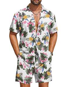 Men Colorful <b>Set</b> Floral Leaf Print Short Sleeve Shirt Beach Shorts Matching Holiday Summer Casual Top top mens <b>twin</b> <b>set</b> matching - Product Image 6