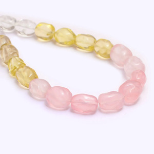 Perles de quartz mélangées AAA 9x12mm-10x14mm, lisses, en forme de pépites, sculptées, en quartz naturel multicolore, pierres précieuses fantaisie, perles roulées pour bijoux - Product Image 2