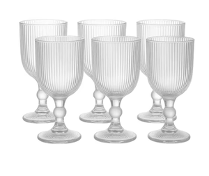 Elegante Copa de Vino de Vidrio Transparente y Resistente de 0.4L con Diseño Acanalado para Bodas, Hoteles, Fiestas, Uso Diario en el Hogar - Product Image 3