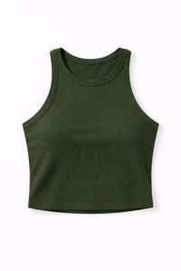 Débardeur court côtelé respirant et sexy pour femme – en polyester/coton/spandex écologique 260g, anti-boulochage - Product Image 3