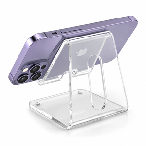 Soporte de Acrílico Personalizado con Logotipo, Portátil, Ligero y Ecológico para Teléfono Móvil y Tableta, Base Transparente para Escritorio, Uso Universal - Product Image 1