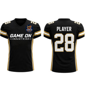 Vente en gros de t-shirts de football américain en maille 100% polyester respirant, design streetwear personnalisé, créez votre propre maillot de football américain - Product Image 1