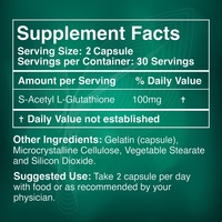 Capsules de S-Acétyl L-Glutathion OEM/ODM avec L-Glutathion acétylé-plus absorbables pour la peau, les ongles, intracellulaire