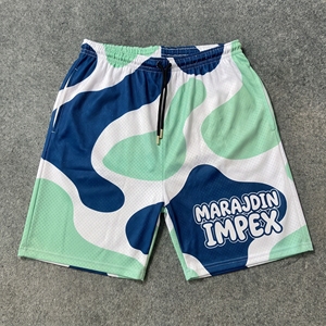 Custom Double <b>Layers</b> Sublimation Eco-Friendly Breathable Polyester Casual Men's Shorts 5 Inch Inseam Gym Basketball Mesh Knee - Product Image 2