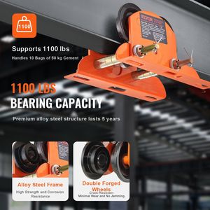Carrello Elettrico Manuale con Capacità di 1100 Libbre/0,5 Tonnellate, Modelli PA200 PA250 PA300 PA400 PA500, Carrello a Doppia Ruota per Sollevamento - Product Image 4