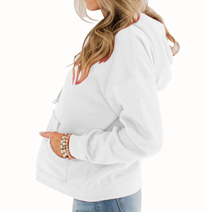 Nueva Sudadera con Capucha para Mujer 2026, Sudadera Blanca con Capucha, Felpa de Algodón, Informal, con Bolsillos, para Otoño - Product Image 2