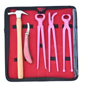 Kit de Herramientas de Herrador para Trabajo en Pezuñas de Caballo con Cuchillo de Pezuña Rainbow, Martillo para Clavar, Alicates de Pezuña, Clavillero y Herramienta de Extracción - Product Image 1