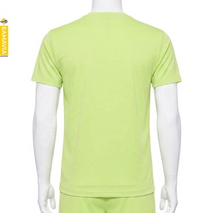 SAMAVIA Men's Lime Green Crew Neck Short Sleeve <b>Polyester</b> <b>T</b>-<b>Shirt</b> Moisture Wicking Regular Fit Summer Wear - Product Image 2