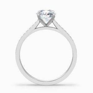 Anillo de Compromiso y Boda con Moissanita Tallada, Plata de Ley 925, Bañado en Oro Blanco, Lujoso, Clásico, Delicado, Minimalista, Certificado - Product Image 4