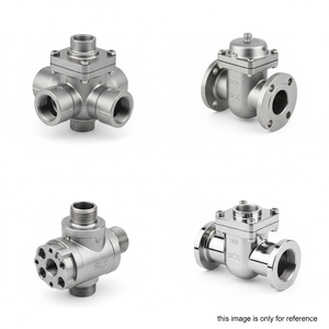 Ensemble de boîtiers de vannes filetés multivoies en acier inoxydable poli moulé par investissement avec bride - Product Image 4