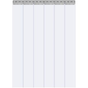 Tenda a Strisce in PVC Trasparente 213 cm Altezza x 97 cm Larghezza, Spessore 2 mm, 6 Pezzi, Strisce per Porte Industriali, Tende in Plastica per Porte Congelatore - Product Image 3